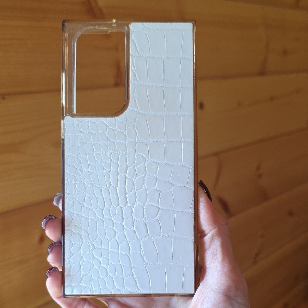 Samsung Galaxy S22 Ultra Case Bundle  Flaunt Glitter Croc + D3O Clear Protective - Picture 3 of 5